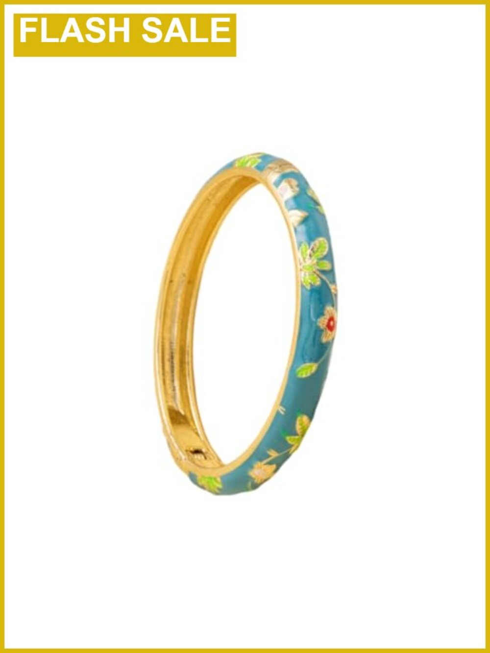 Cloisonne Floral Bangle Bracelet Enamel Vintage Style Stackable Ethnic Women's